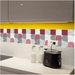Carrelage adhésif 3d colure rouge access deco Carrelage adhésif 3d colure rouge access deco