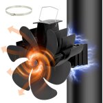 Accessoire de chemin�e et po�le, ventilateur poele, 6 pales, ventilateur de po�le � fonctionnement silencieux, ...