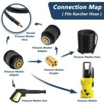 Accessoires pour nettoyeur haute pression : raccord rapide haute pression double t�te k�rcher, adaptateur ...