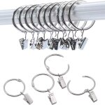 Accessoires rideau, 30 anneaux de rideaux pcs avec pinces, pinces � draperie solides, crochets sur support ...