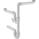 Accessoires - siphon pour �viers double, avec embout cannel� �querre, sortie horizontale, d 50 mm 152. ...