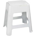 Aqualine - accessoires - tabouret de salle de bains, avec espace de rangement, blanc 90902w