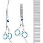 Accessoires de toilettage pour chien, ciseaux de toilettage professionnels pour chiens avec pointes rondes ...