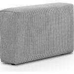 Homifab - accoudoir droit pour canap modulable en velours ctel gris clair - harper mod