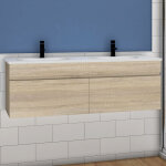 120(l)x45(w)x40(h)cm meuble salle de bain natural avec 2 portes à une fermeture amortie avec 2 vasques ... 120(l)x45(w)x40(h)cm meuble salle de bain natural avec 2 portes à une fermeture amortie avec 2 vasques ...