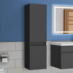 Acezanble - 30(l)x30(p)x110(h)cm meuble salle de bain anthracite meuble colonne salle de bain à suspendre ... Acezanble - 30(l)x30(p)x110(h)cm meuble salle de bain anthracite meuble colonne salle de bain à suspendre ...