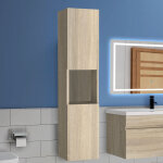 Acezanble - 30(l)x30(p)x131. 5(h)cm meuble salle de bain nuturel meuble colonne salle de bain à suspendre ... Acezanble - 30(l)x30(p)x131. 5(h)cm meuble salle de bain nuturel meuble colonne salle de bain à suspendre ...