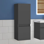 Acezanble - 30(l)x30(p)x83(h)cm meuble salle de bain anthracite meuble colonne salle de bain à suspendre ... Acezanble - 30(l)x30(p)x83(h)cm meuble salle de bain anthracite meuble colonne salle de bain à suspendre ...