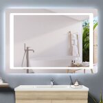 Acezanble - miroir 100x60cm miroir de salle de bain anti - bu�e, miroir led avec �clairage, miroir mural ...