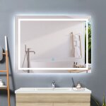 Acezanble - miroir 100x60cm miroir de salle de bain anti - bu�e, miroir led avec �clairage, miroir mural ...