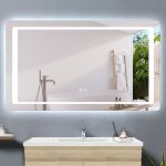 Acezanble - miroir 120x70cm miroir de salle de bain anti - bu�e, miroir led avec �clairage, miroir mural ...