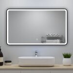 Acezanble miroir lumineux 120x70cm avec anti - bu�e + 3 couleurs + dimmable, miroir salle de bain
