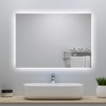 Acezanble - miroir lumineux 70x50cm avec anti - bu�e + dimmable, mural miroir salle de bain