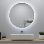 Acezanble - miroir lumineux rond 100x100cm avec anti - bu�e + 3 couleurs + dimmable, mural miroir salle ...