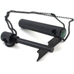 Acier � silex dans un bo�tier en aluminium robuste noir allume - feu survie camping chasse 6 cm 9 000 ...