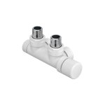 Acova - kit p blanc robinetterie thermostatisable en h coude t�te � droite monotube / bitube chrom� 991591 ...