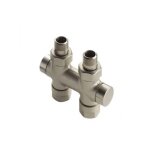 Acova - pack vanne d'isolement en h droit monotube / bitube nickelé 841048 Acova - pack vanne d'isolement en h droit monotube / bitube nickelé 841048