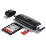 Adaptateur 2 prises usb - a et usb - c, lecteur de cartes sd et micro sd, noir