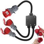 Adaptateur cee robuste 32a vers 16a, c�ble rallonge cee ip44 - 66, longueur totale 150cm, avec inverseur ...