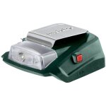 Adaptateur lectrique sans fil pa 14. 4 - 18 led - usb metabo, avec raccord 12 v et clairage led, carton ...