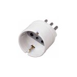 V - tac - adaptateur avec prise bipasso / schuko 10 a et fiche 16 a, couleur blanche