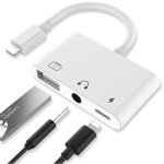 Adaptateur lighting audio usb, adaptateur lecteur cam�ra usb 3 en 1 avec port alimentation c�ble + prise ...