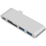 Adaptateur macbook usb c hub, adaptateur hub type c slim aluminium thunderbolt 3 adaptateur dock, argent ...