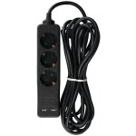 Adaptateurs et prises 3 voies rallonge usb ip20 noir cble de 5 m