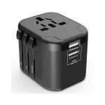 Dio - adaptateur prise voyage universel international - 2 ports usb - compatible tous pays - noir Dio - adaptateur prise voyage universel international - 2 ports usb - compatible tous pays - noir