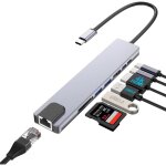 Adaptateur usb c 8 - en - 1 pour ordinateurs portables dell avec hdmi 4k, 100w pd, port usb c, usb 3. ...