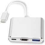 Ersandy - adaptateur usb - c vers hdmi (prend en charge 4k / 30 hz) - cble convertisseur 3 en 1 de type ...
