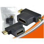 Adaptateur vid�o convertissant une prise hdmi femelle en mini et micro hdmi m�le hf - 103