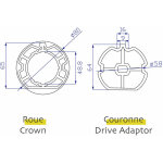 Adaptations moteur avosdim - axe zf - 80mm - pour moteur 45mm