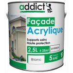 Peinture faade acrylique 2. 5 litres blanc addict