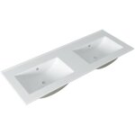 Saniclass vygo meuble lavabo - 121x2x46cm - trop - plein - 2 vasques - 0 trous de robinet - c�ramique ...
