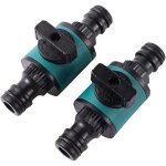 Adhere to fly 2 pi�ces 16mm tuyau d'arrosage connecteur rapide avec robinet d'arr�t 2 voies