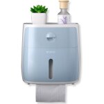 Adh�sif fort porte - papier toilette, sans per�age, installations de bain, auto - adh�sif 3m (bleu)