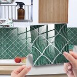 Adhesive pour cuisine brique palme hellgr�n 25 pcs stickers muraux salle de bains cuisine carrelage adhesif ...