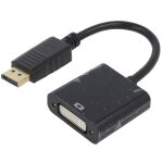 Adaptateur dvi - i femelle vers displayport male 10cm noir