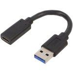 Adaptateur usb 3. 1 usb a male vers usb c femelle 0. 1m noir