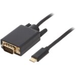 Adnauto - adaptateur vga d - sub 15pin hd male vers usb c male 1. 8m noir