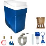 Adoucisseur d'eau sans �lectricit� 1000 l / h 1 � 4 personnes simplex ultra compact complet avec kit ...