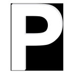 Lettre dcorative plexiglass blanc. - p - 15 cm