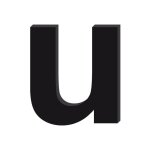 Lettre dcorative plexiglass noir. - u minuscule - 10 cm