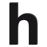 Lettre dcorative plexiglass noir. - h minuscule - 10 cm
