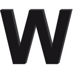 Lettre d�corative plexiglass noir. - w - 15 cm