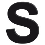 Lettre dcorative plexiglass noir. - s - 25 cm