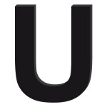 Lettre dcorative plexiglass noir. - u - 20 cm