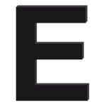 Lettre dcorative plexiglass noir. - e - 10 cm