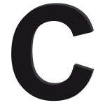 Lettre d�corative plexiglass noir. - c - 25 cm